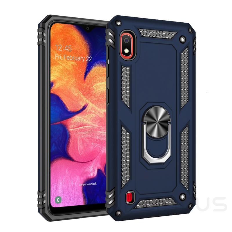 Luxury Armor Soft Shockproof Case For Samsung Galaxy A10 2019 SM-A105F/DS A105FN A105 Silicone Bumper Hard Cover Metal Ring Case
