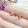 Round Prong Stud Earrings - S925 Silver, 18K White Gold & Rose Gold Plated, Empty Setting, 4/5/6mm