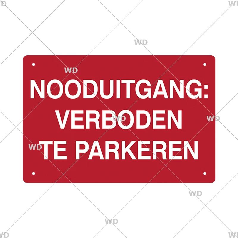 Mfoever Tin Sign Vintage Assorted Traffic Warning No Parking Tin Sign Set Retro European Bicycle Dog Fire Prohibition Metal Wall Art Rustic Saf