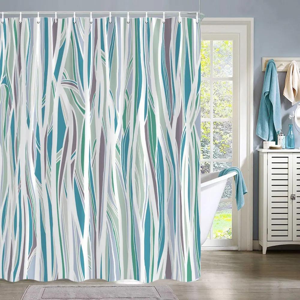 Vintage Abstrakte Geometrische Linien Badezimmervorhang Aztec Duschvorhang Bohemian Heim Badezimmer Dekor Polyester Duschvorhänge