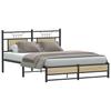 Bed Frame without Mattress Sonoma Oak Finish 140 x 190 cm Engineered Wood