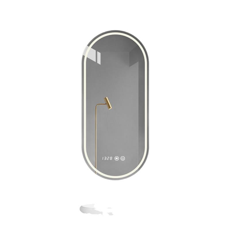 Smart Oval Wall-Mounted LED Makeup Vanity Mirror with Touch Screen
