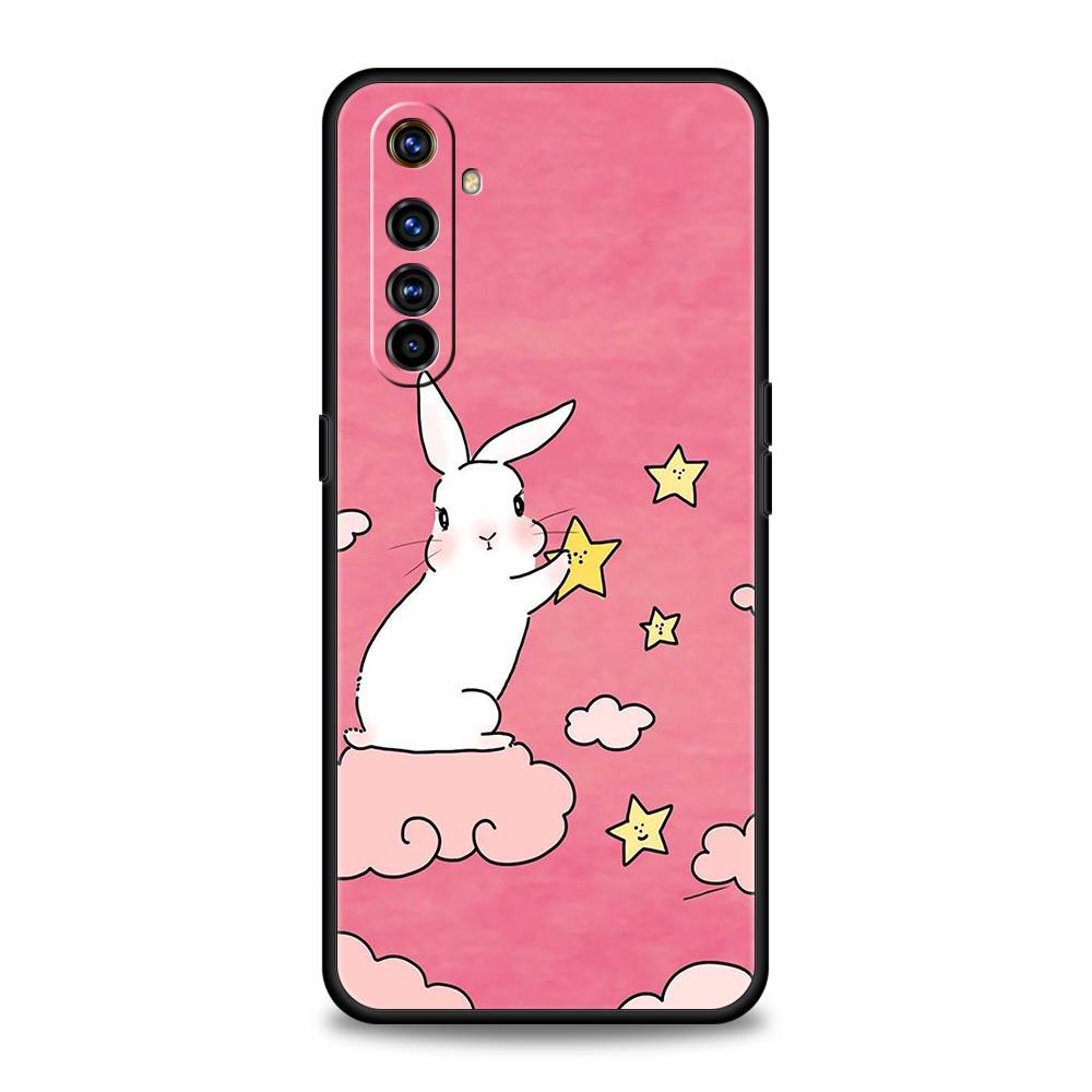 Cute Colorful Rabbit Phone Case For Realme 12 11 10 9 8 5G 7 6 GT5 GT3 GT2 Pro C21 C11 C25 C35 For Realme GT Neo 2 3 3T 5 Cover
