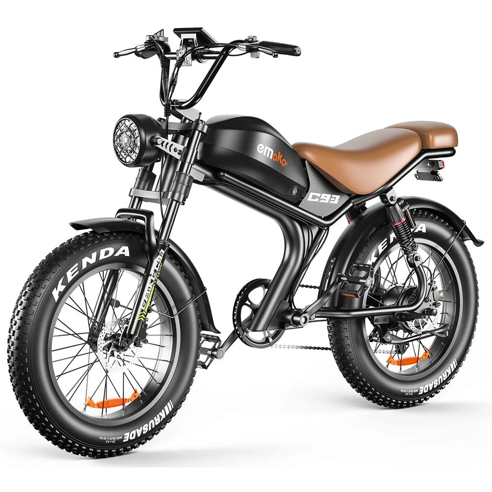 Electric Bike EMOKO C93 20" 1000W Motor 48V 20AH Max Range 80Km Load 150Kg Full Shock Absorption Black