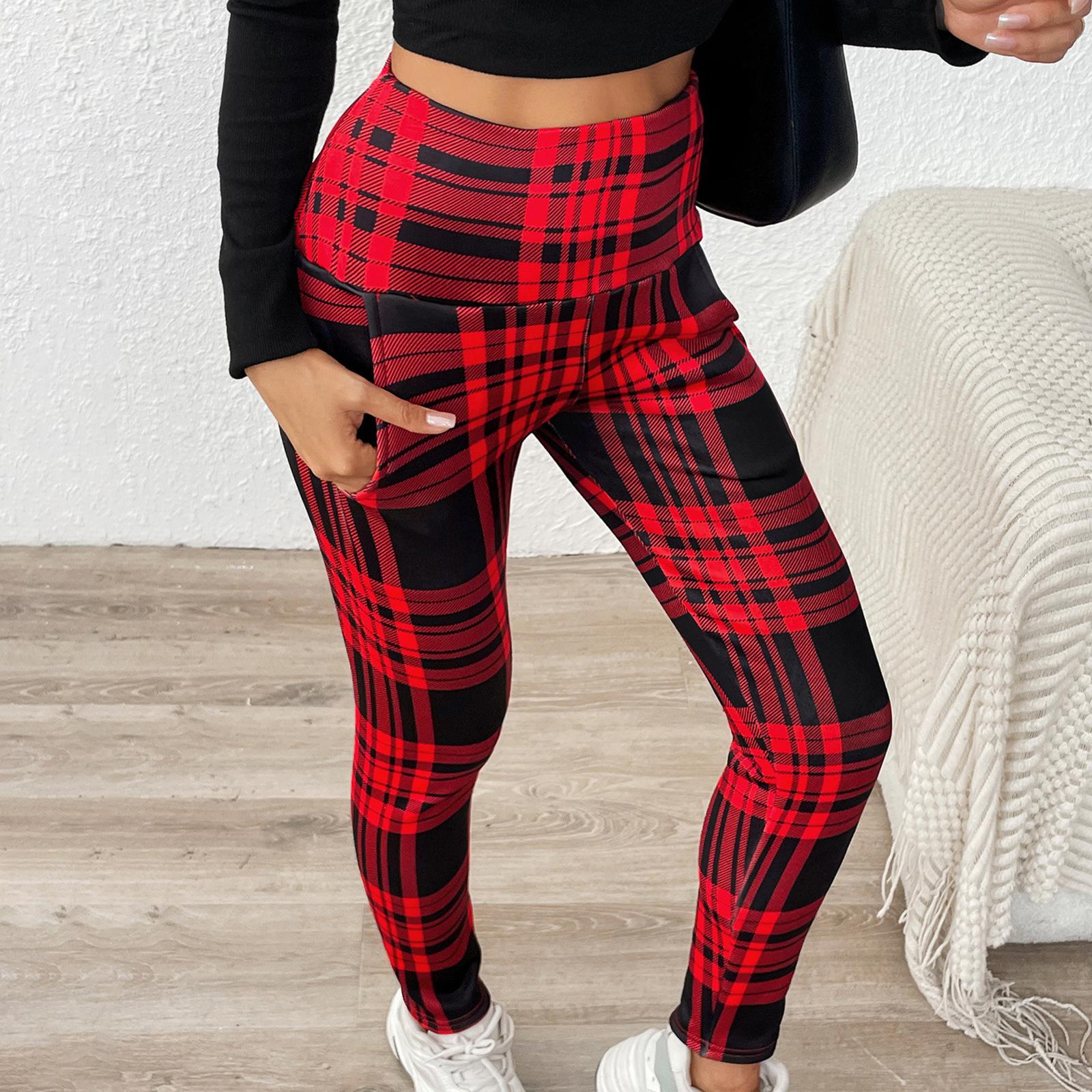 Women s High Waist Fleece Lined Leggings Pants Slim Fit Casual Winter Yoga Trousers S