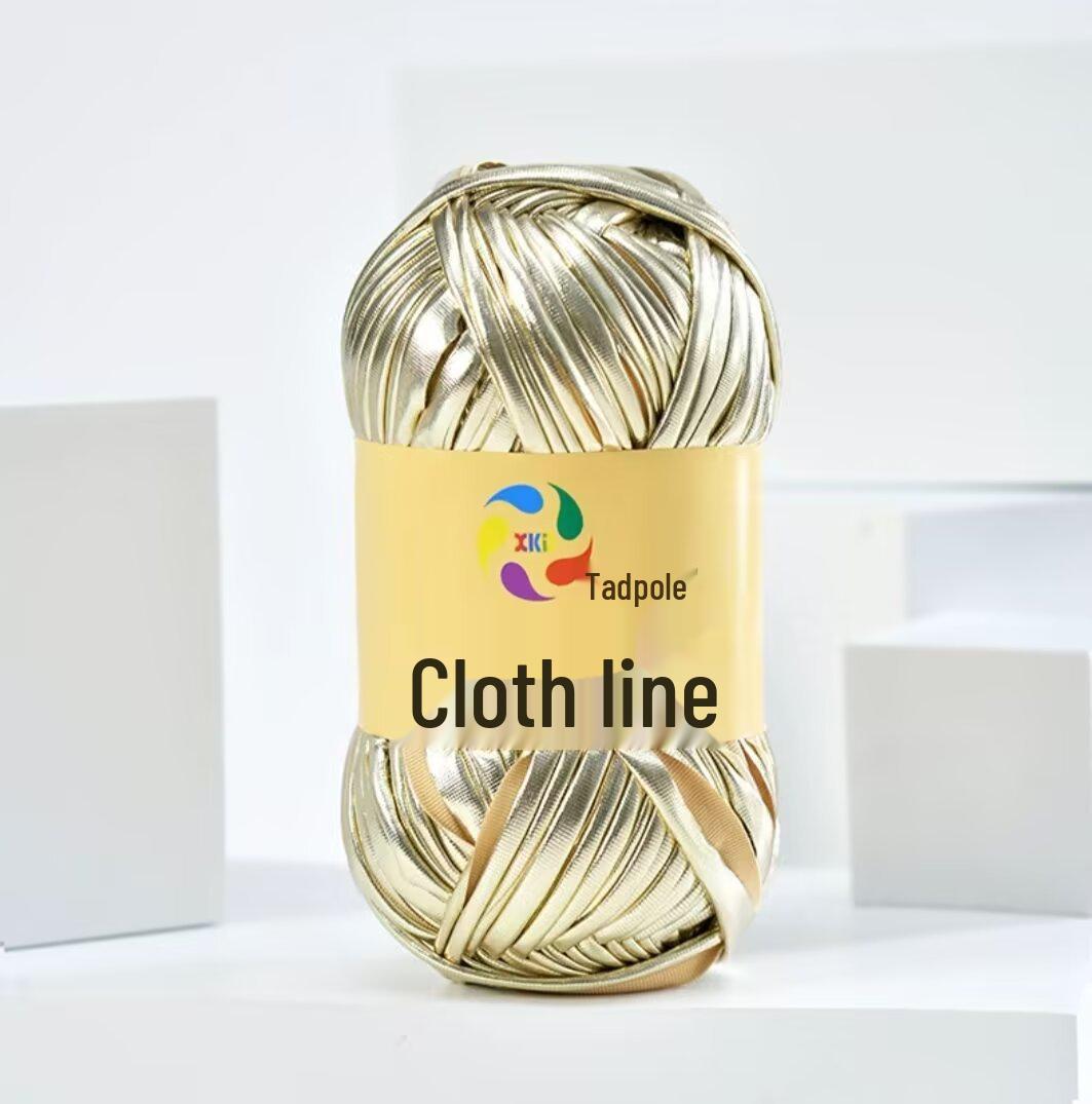 

Металлизированная блестящая пряжа из ткани «головастик» для вязания сумок и шляп своими руками золотой/шампанского