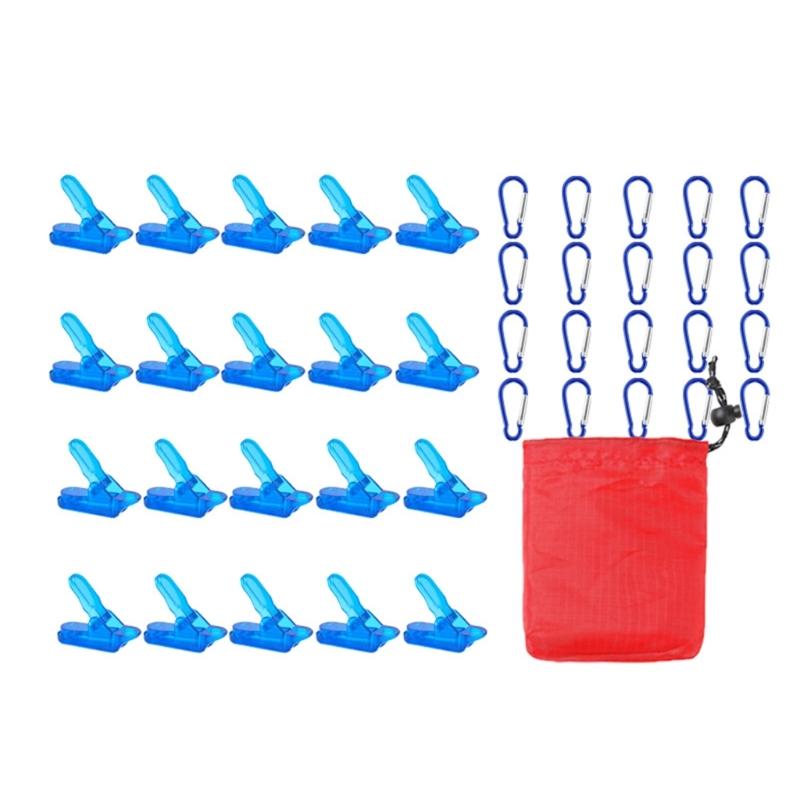 20Pcs Tent Clip Awning Clip Clamps Tarp Color Clamps Tent Clip Rope Fixed Clip