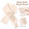 Kids' Winter Plush Neck Warmer Scarf with Bunny Design for Fall and Winter
