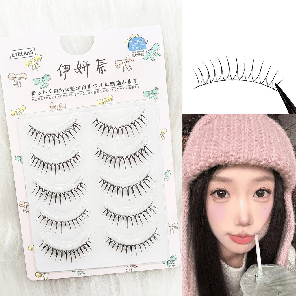 Korean Style Cluster False Eyelashes Natural Lengthening Effect For Eye Makeup