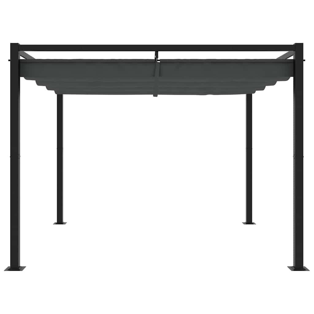 Vidaxl Garden Gazebo With Retractable Roof, Anthracite, 3X3 M, Steel