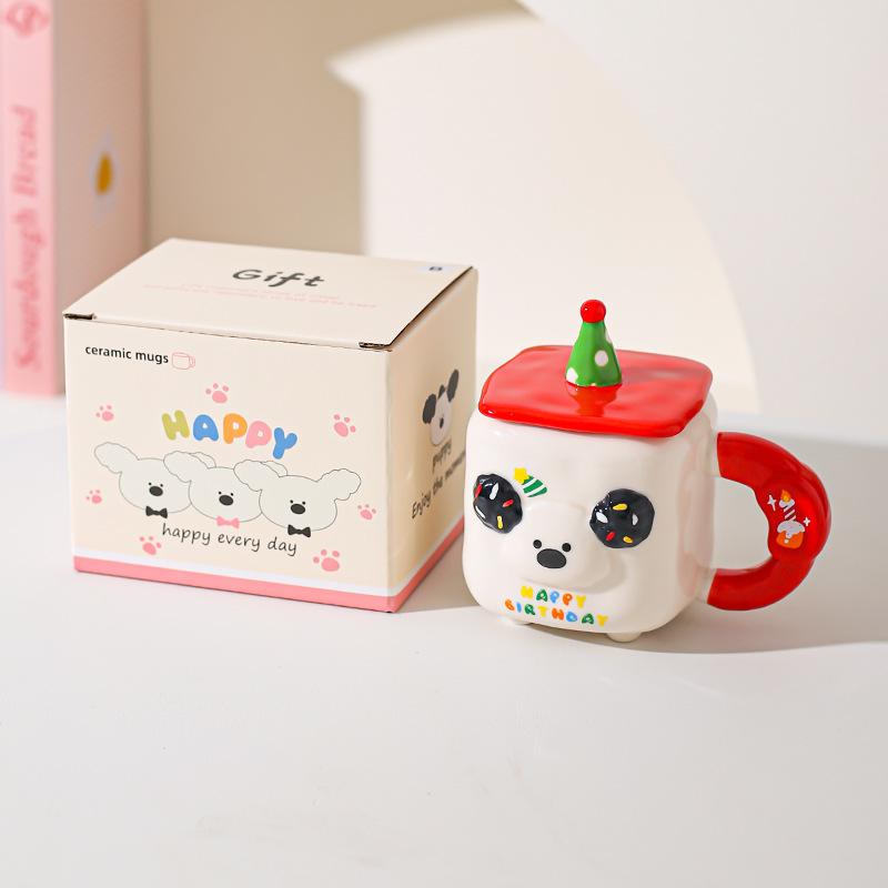 Cute Cartoon Cute Pet Animal Mug Souvenir Birthday Party Cute Ceramic Cup Household Milk Breakfast Cup