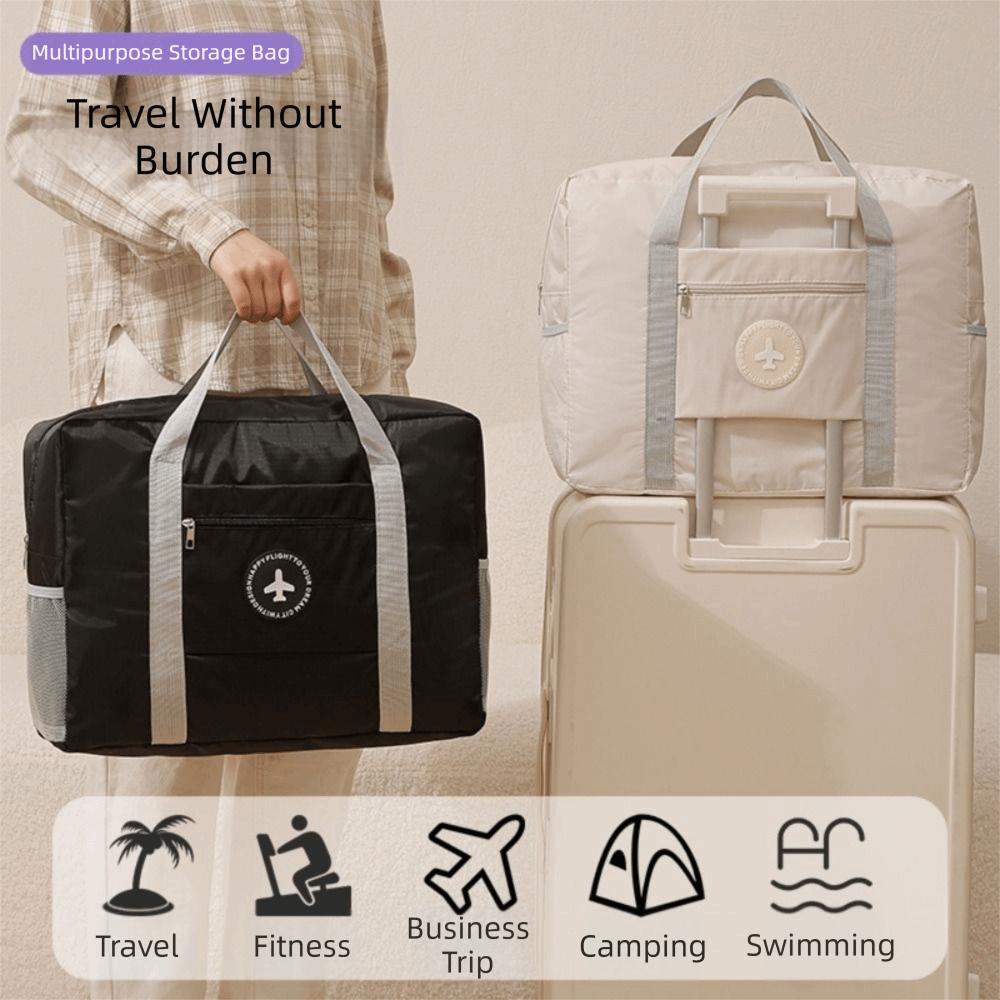 New Oxford Cloth Travel Tote Bag Soft Square Shape Student Shoulder Bag Solid Color Square Bag Travel