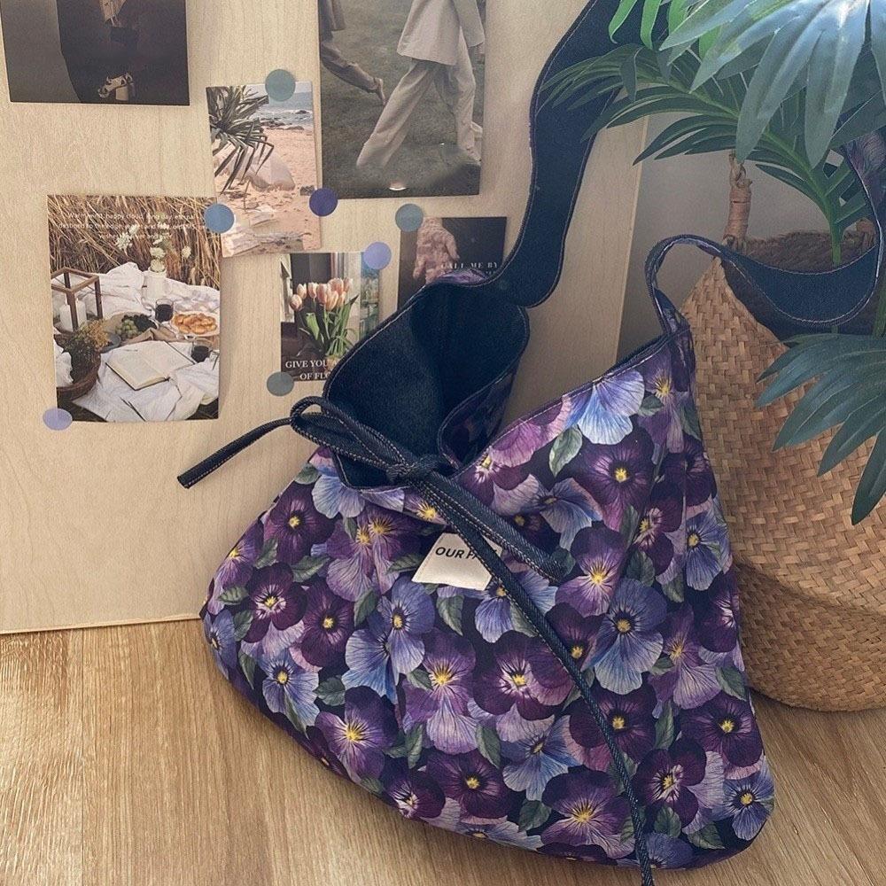 

Джинсовая сумка через плечо в корейском стиле, тканевая богемная сумка-мессенджер, повседневная двусторонняя джинсовая сумка, для улицы Style D