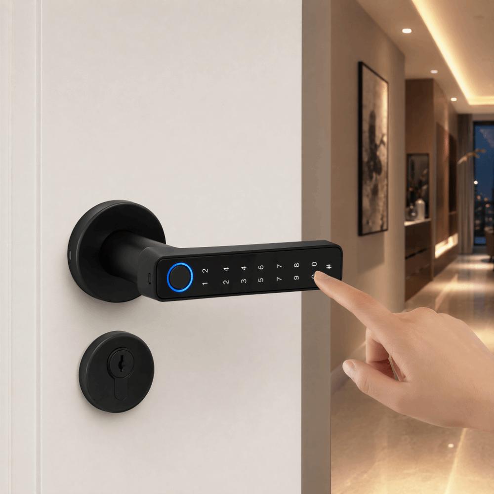 Fernverriegelung Intelligentes Fingerabdruck-Türschloss Bluetooth Biometrisches Türschloss Wohnungsgrundriss