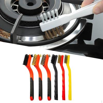 6-teiliges Hochleistungs-Kratzbürstenset mit gebogenen Borsten, Drahtbürstensatz, Reinigung von Schweißschlacke,