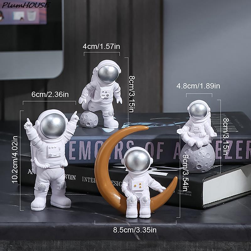 3/4Pcs Astronaut Figure Statue Figurine Spaceman Sculpture Educational Toy Desktop Home Decor Astronaut Model For Kids Gift
