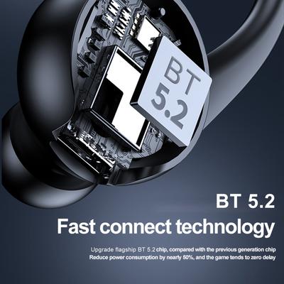 A 1S Wireless Business Headset Waterproof Hanging Single Earhook Ear Earbuds BT5.2 Noise Cancelling Sports Stereo Music