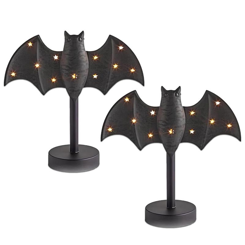 

A95I-Halloween Black Bat Candlestick Holders With LED Lights, Bat Candlestick, Desktop Decoration Candle Holder чорний