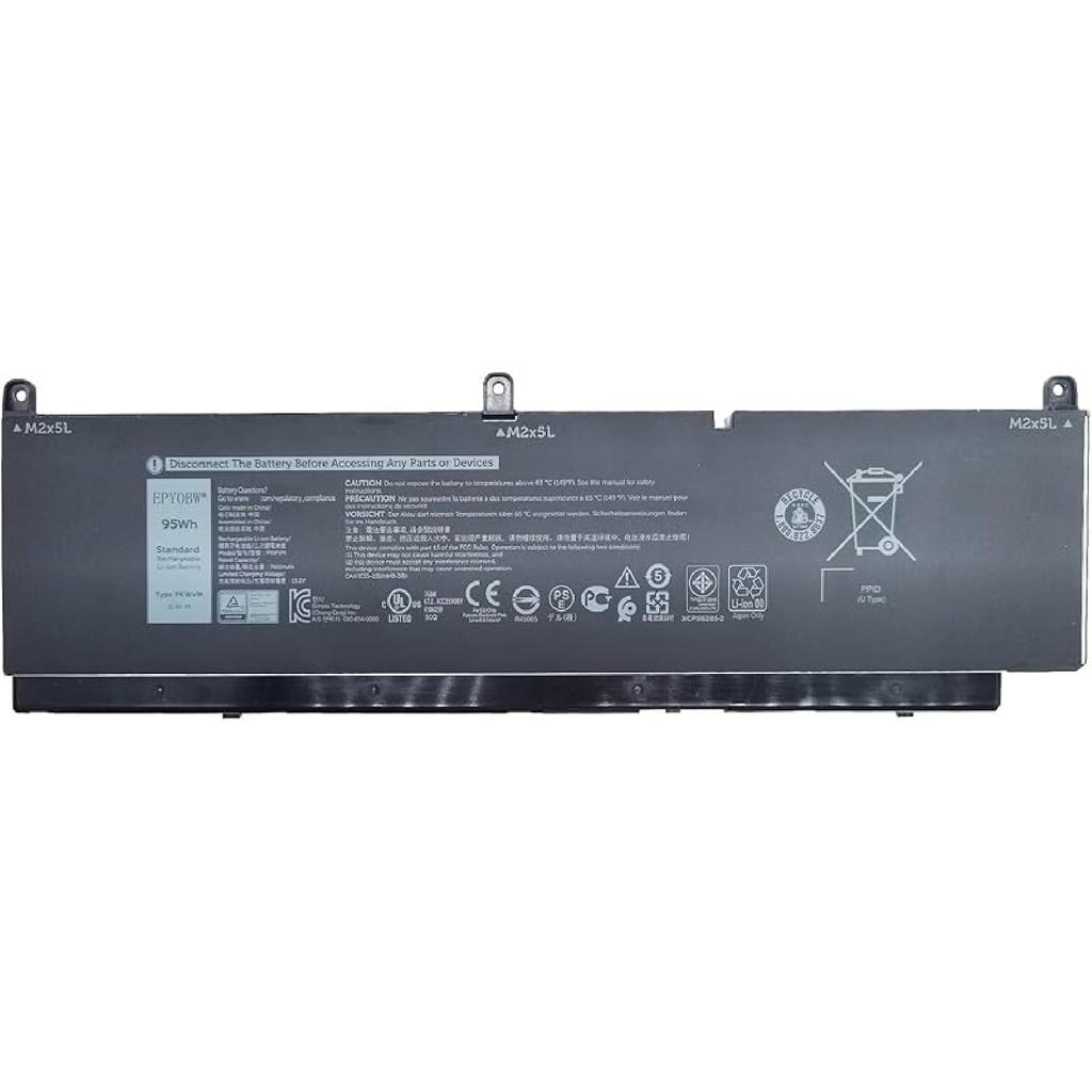 PKWVM Laptop-Akku 95Wh 7922mAh 6-Zellen 11,4V Kompatibel mit Dell Precision 7550 7560 / Precision 7750 7760 Serie C903V 0CR72X CR72X 068N03 0447VR