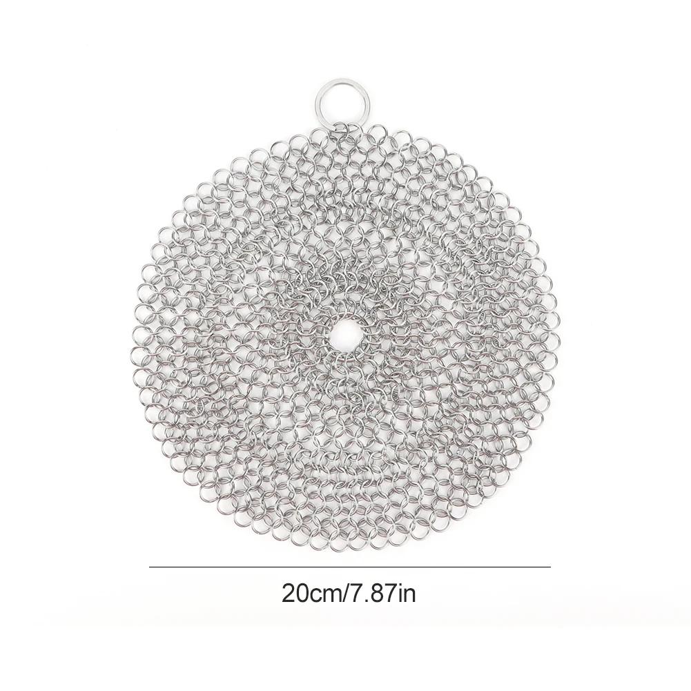 Cast Iron Cleaner with Hanging Ring Cast Iron Scrubber Stainless Steel Pot Pans Cleaning Scrubber for Griddle Skillet Dutch Oven