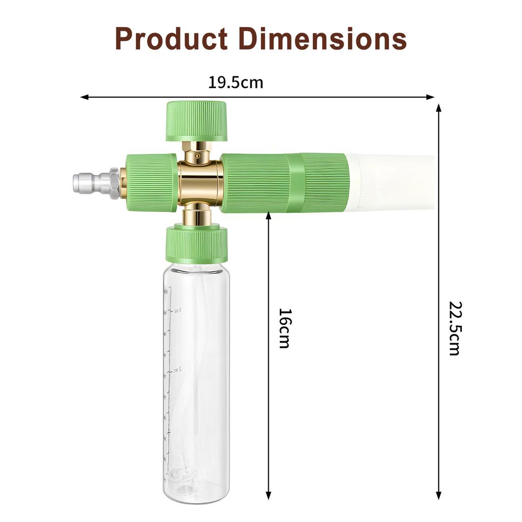 100ml Schnee Schaumkanone mit 1/4" Schnellkupplung - Hochdruck Schaumkanone für Auto SUV Reinigungszubehör