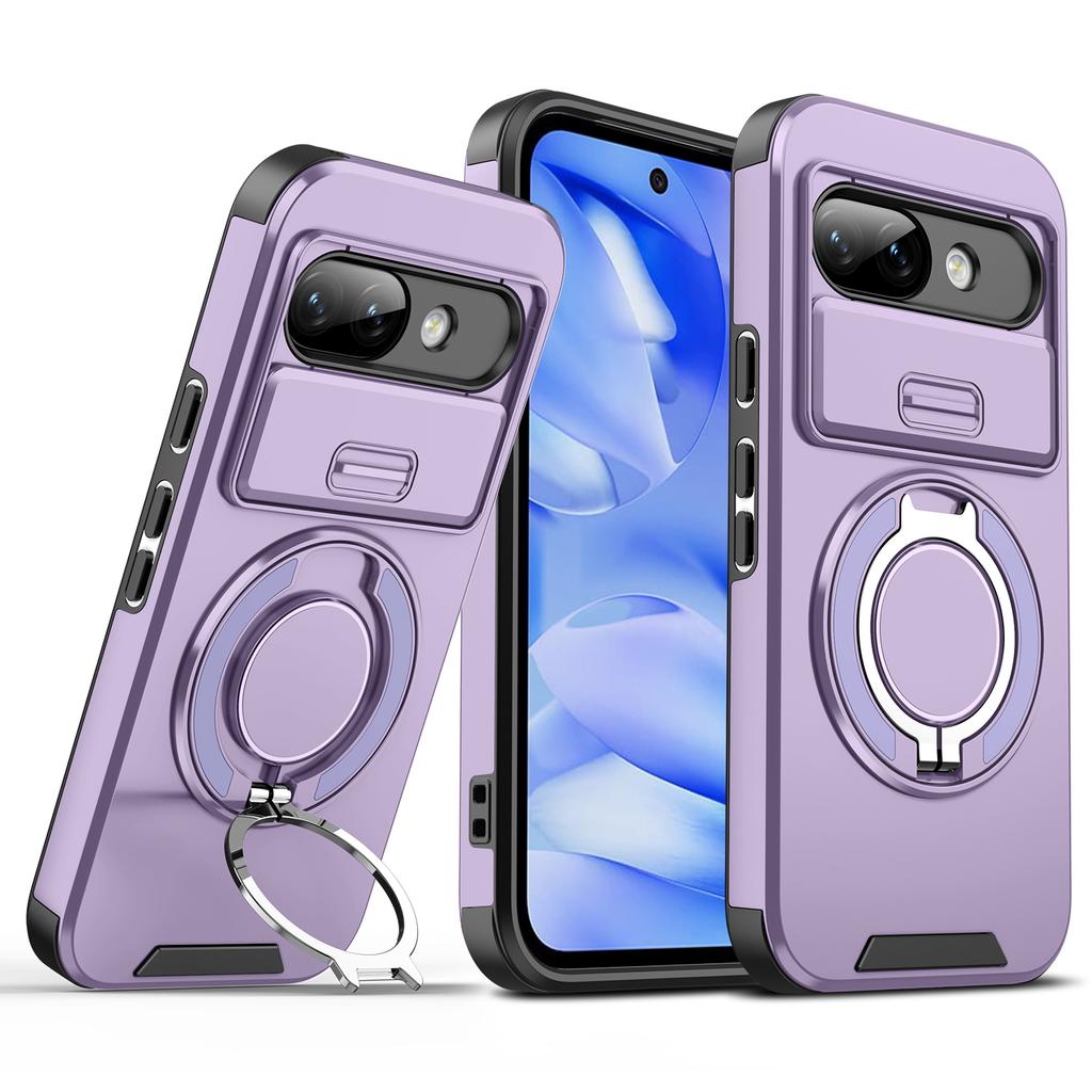 Für Google Pixel 9a Hülle Google Pixel 9 Pro XL Cover Pixel 9 9Pro Magnetischer Ring Armor Slide Kamera Magsafe Kabelloses Laden Abdeckung