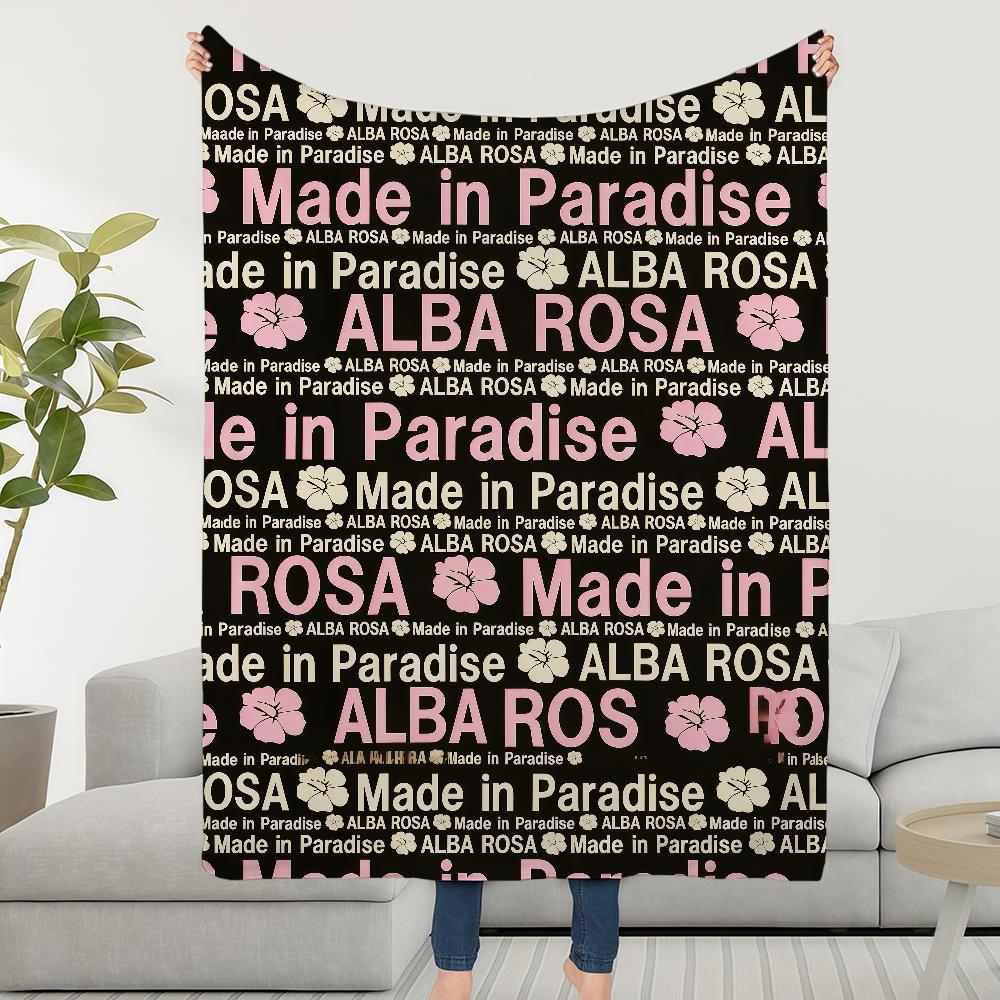 Fashion Print A-AlbaS R-RosaS Blanket Soft Warm Furry Throw Super Kids Toys Bed Sofa Car Cradle