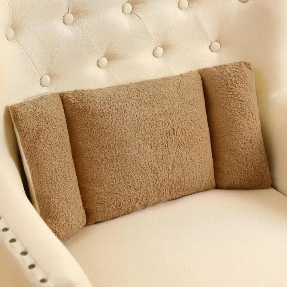 Ergonomic Waist Cushion Fleece Back Support Cushion Fashion Car Seat Cushion  Sofa бежевый