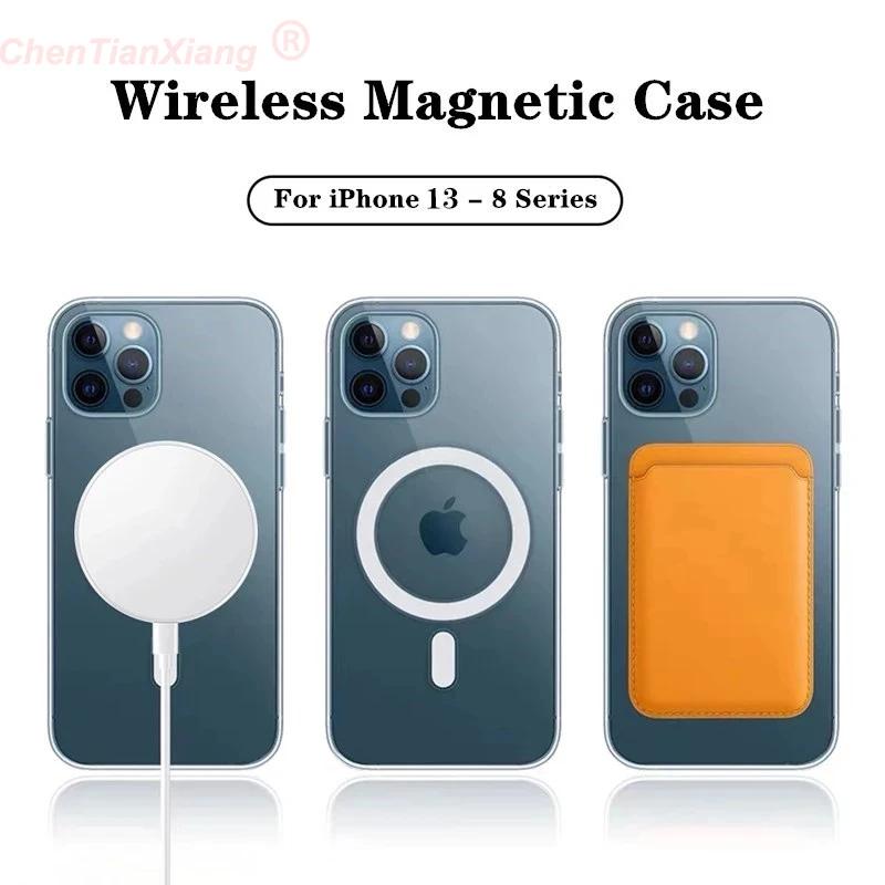 Leather Wallet Card Holder Clear Cases For Apple iPhone 15 14 13 12 11 Pro Max Plus XS Max XR 8 7 Plus SE Magnetic Magsafe Cover