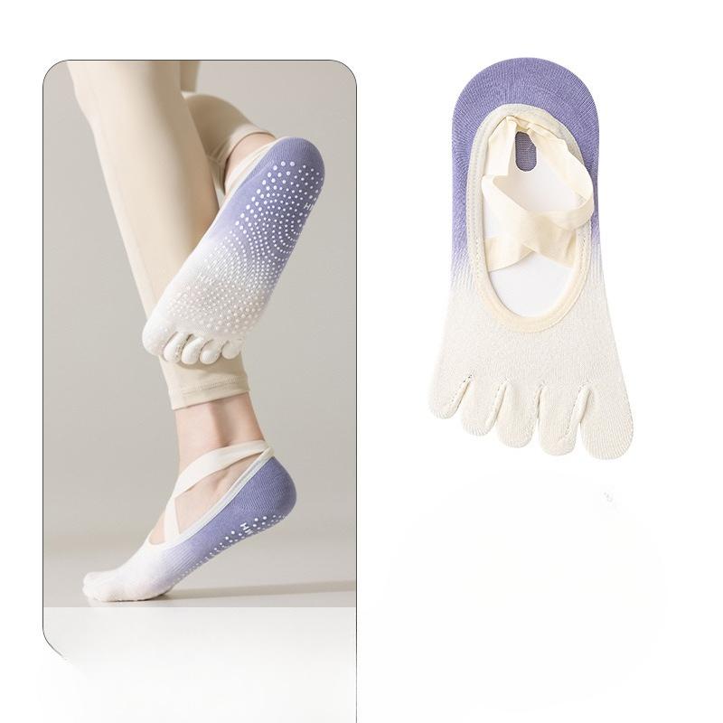Yoga Socks for Women, Professional Anti-slip Gradient Lacing, Beginner's Pilates Five-finger Socks, Spring and Summer Sports Socks