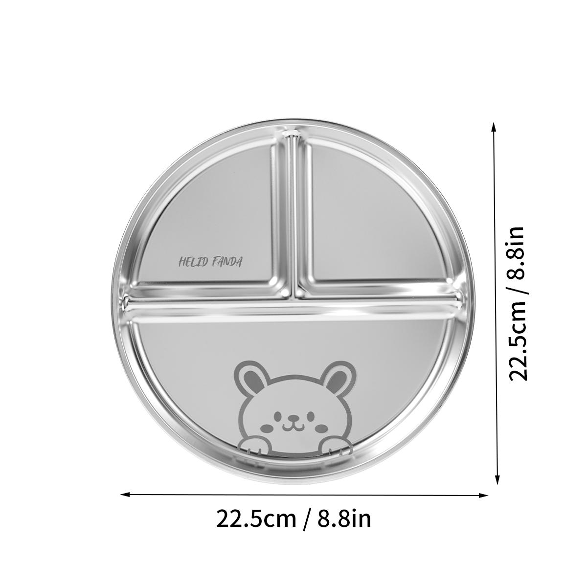 

Круглая обеденная тарелка с отделениями из нержавеющей стали 304, обеденное блюдо, фруктовый салат, тарелки для еды, кухонная утварь