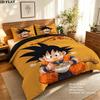 Custom Name,Cute Goku Pattern Bedding Home Decoration Birthday Gift ( 1 Duvet Cover + 2 Pillowcase, Without Core),fan Merchandise.