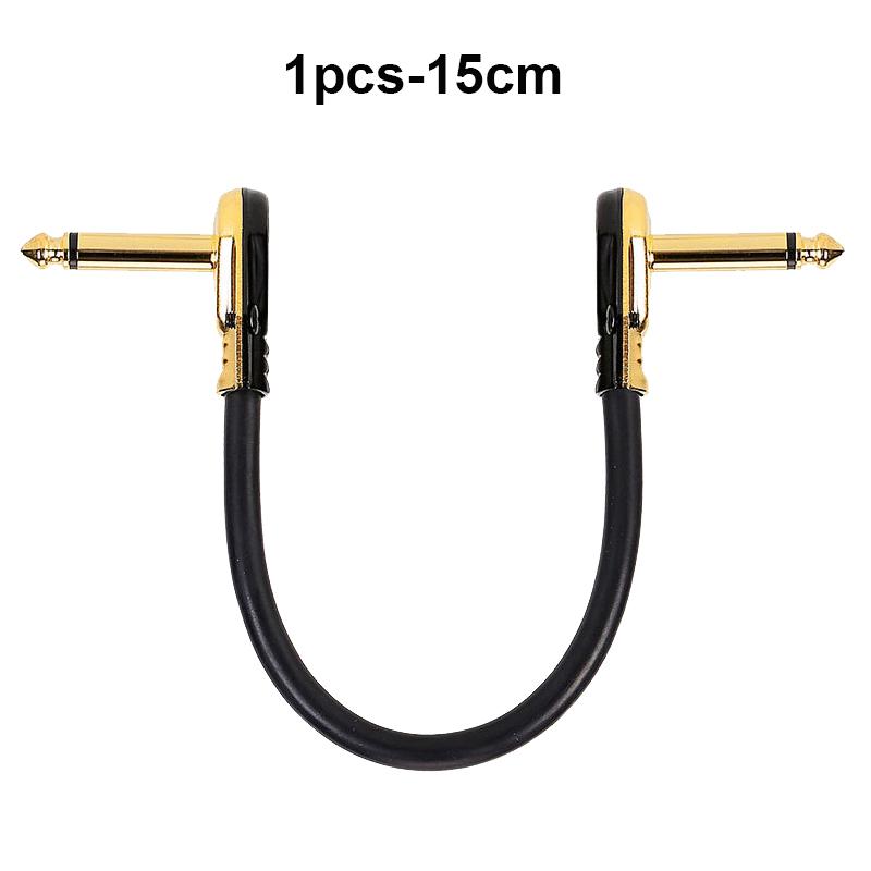1/3Pcs Guitar Effect Pedal Cable 6.35Mm Flat Patch Connecting 1/4 Right-Angle Plug Guitar Instrument Accessories 15/30Cm Length