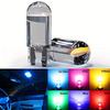10pcs New 2023 W5W T10 LED Car Interior Bulb 12V Acrylic 6000K 7 Color Wedge Dome Indicator Reading Light Bulbs - Multipurpose