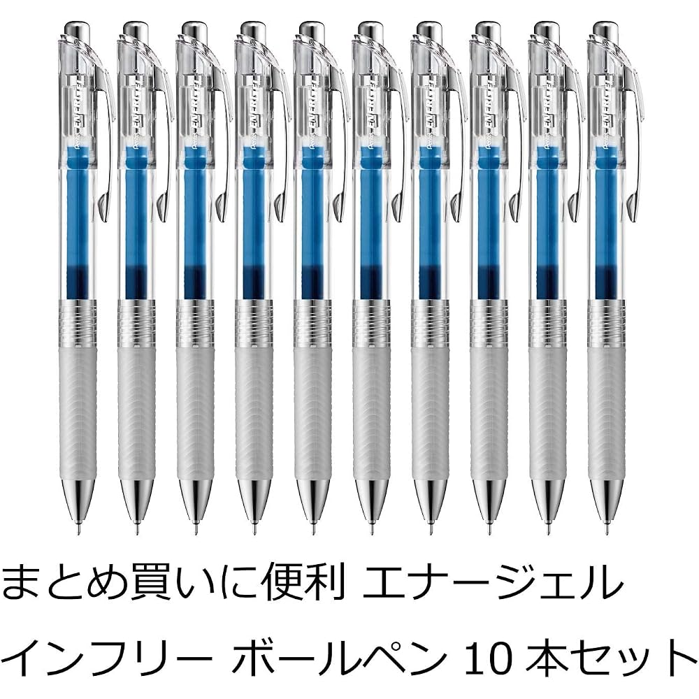Pentel Ballpoint Pen Gel Ink Gel Infree 0.5mm Clear Shaft BLN75TL-C Blue 10pcs