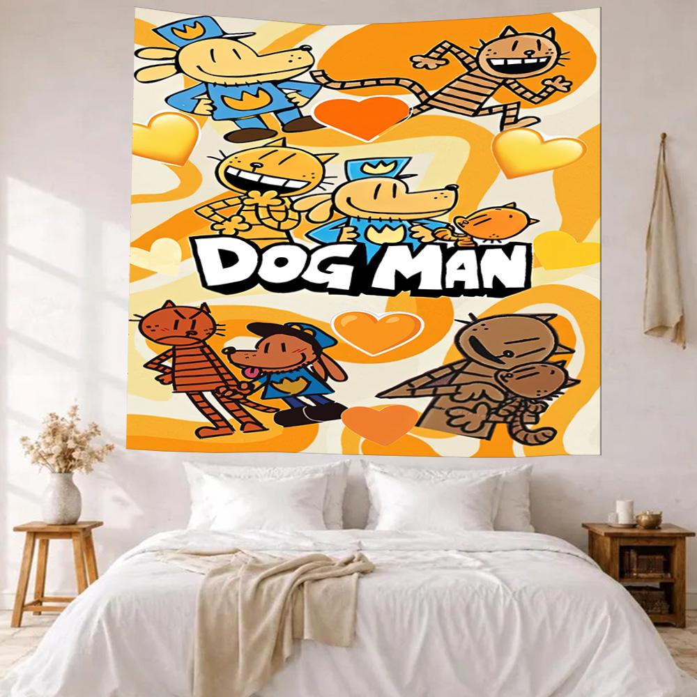 Dog Man Wall Decor Tapestry Art For Pet Memorial Birthdaywedding Party Backdrop Family Gift