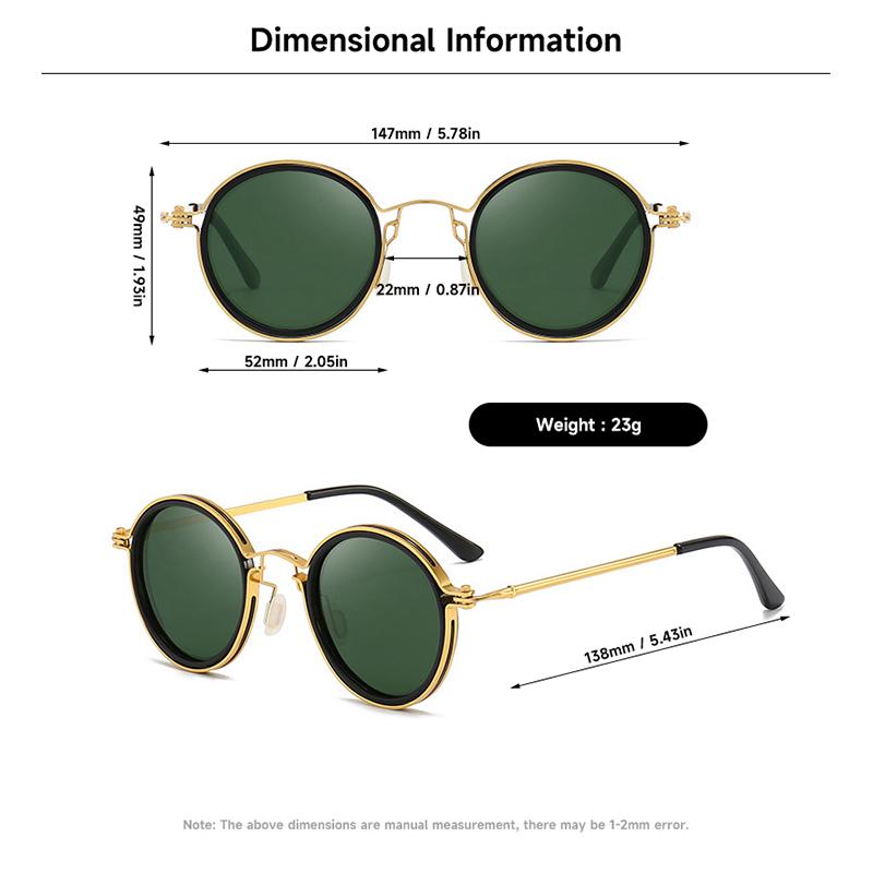 Latest Classic Vintage Sunglasses Men Round Vintage Retro UV400 Sun Eyeglasses High Quality Alloy Glasses Driving Fishing Sunglass