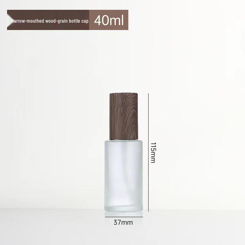 Tarro de Crema Cremosa Esmerilado con Veta de Madera - Botella Cosmética Sellada para Contorno de Ojos y Crema Facial Oscura Recargable