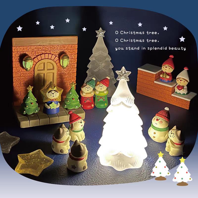 Ornamento di Natale Zakka Gatto Giapponese: Giocattolo Creativo in Resina Blind Box e Regalo Decorativo Trendy.