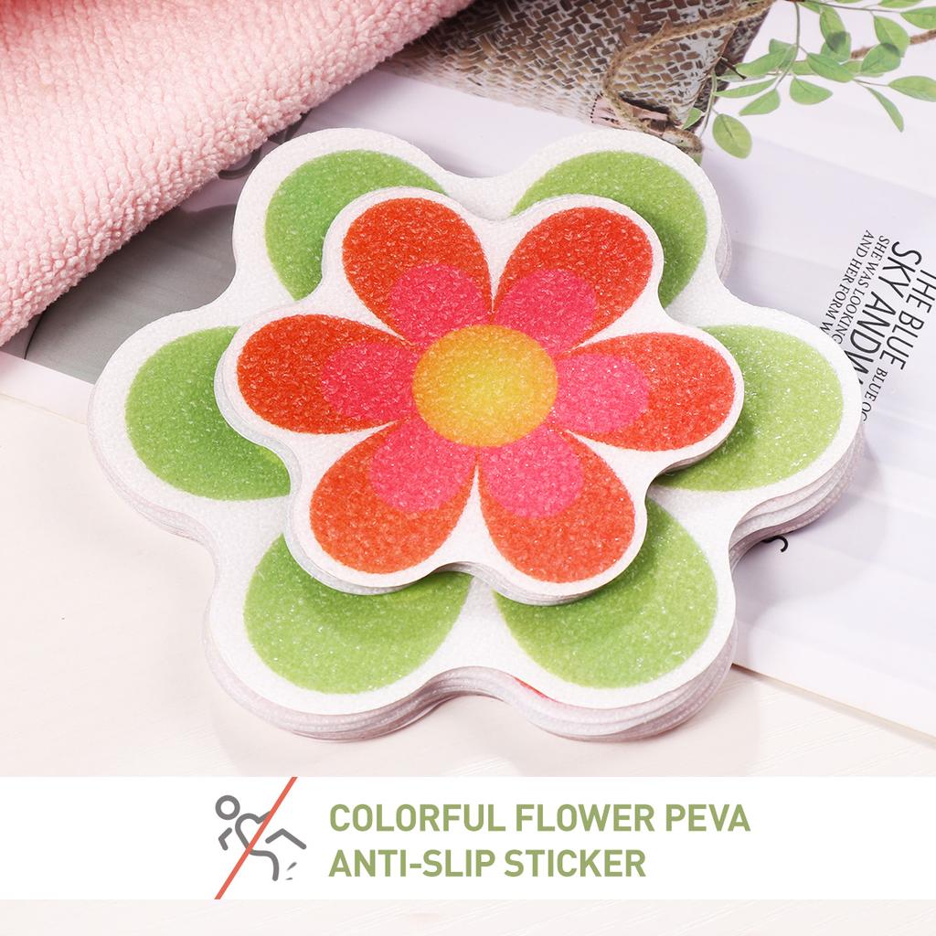 10 Stück Anti-Rutsch-Badewannenblumen-Applikationen, bunte Blumen, selbstklebende, rutschfeste Badewannenmatte, Anti-Rutsch-Badewannenblumen-Applikationen