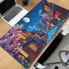 JapaneseStyle Landscape Table Mat HighDefinition Printed Mouse Pad Featuring Cherry Blossom And Pagoda Designs