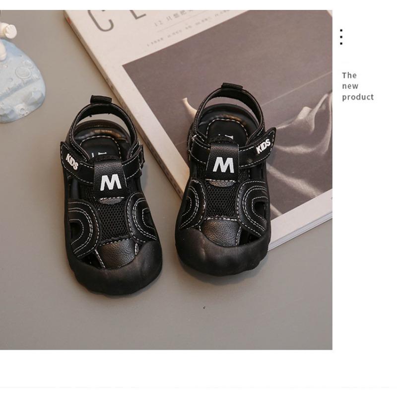 Toddler Baby Boy Closed Toe Anti Kick Non Slip Soft Sole Walking Sandals