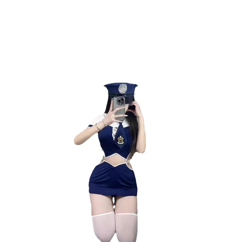 Sex underwear sexy pure desire hollow female police stewardess female police suit royal sister hip skirt