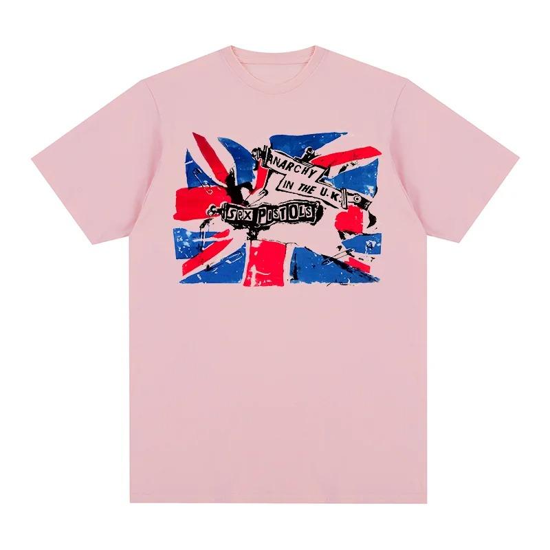 Sex Pistols "Anarchy in the U.K." Union Jack Punk T-Shirt, Unisex Britischer Punk Rock Fan Streetwear Tee, 100% Baumwolle Lässiges Kurzarm Oberteil
