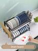 2 Tier Dish Drying Rack Compact Kitchen Dish Rack Rust-Proof Carbon Steel Dish Drainer Drainboard Tableware Water Filter Rack