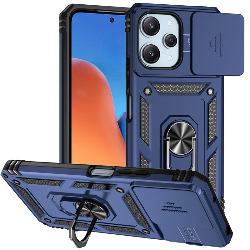 Do etui Xiaomi Redmi 12 4G z pierścieniem, odporne na wstrząsy etui na telefon Redmy Redmi 12 Redmi12 4g 2023, osłona obiektywu Slide