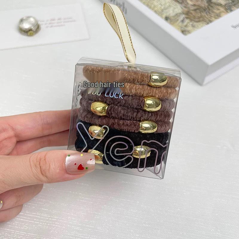 Velvet Mixed Color Braided Hair Ties: High Elasticity Hair Scrunchies for Stylish Buns and Commute-Friendly Accessories