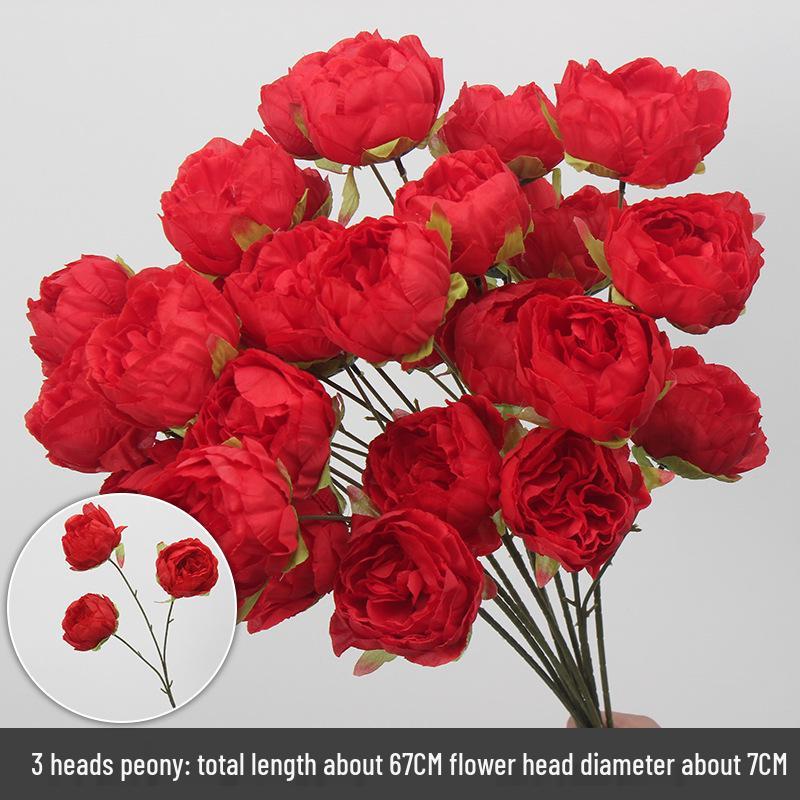 10-Piece Burgundy Floral Décor Set: Red-Toned Artificial Flowers, Mat, Aisle Runner, Wedding Decoration