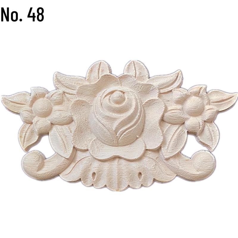 Europäische Massivholz-Schnitzerei-Applikation: Dekorative Blumen Schleife für Wände & Möbel