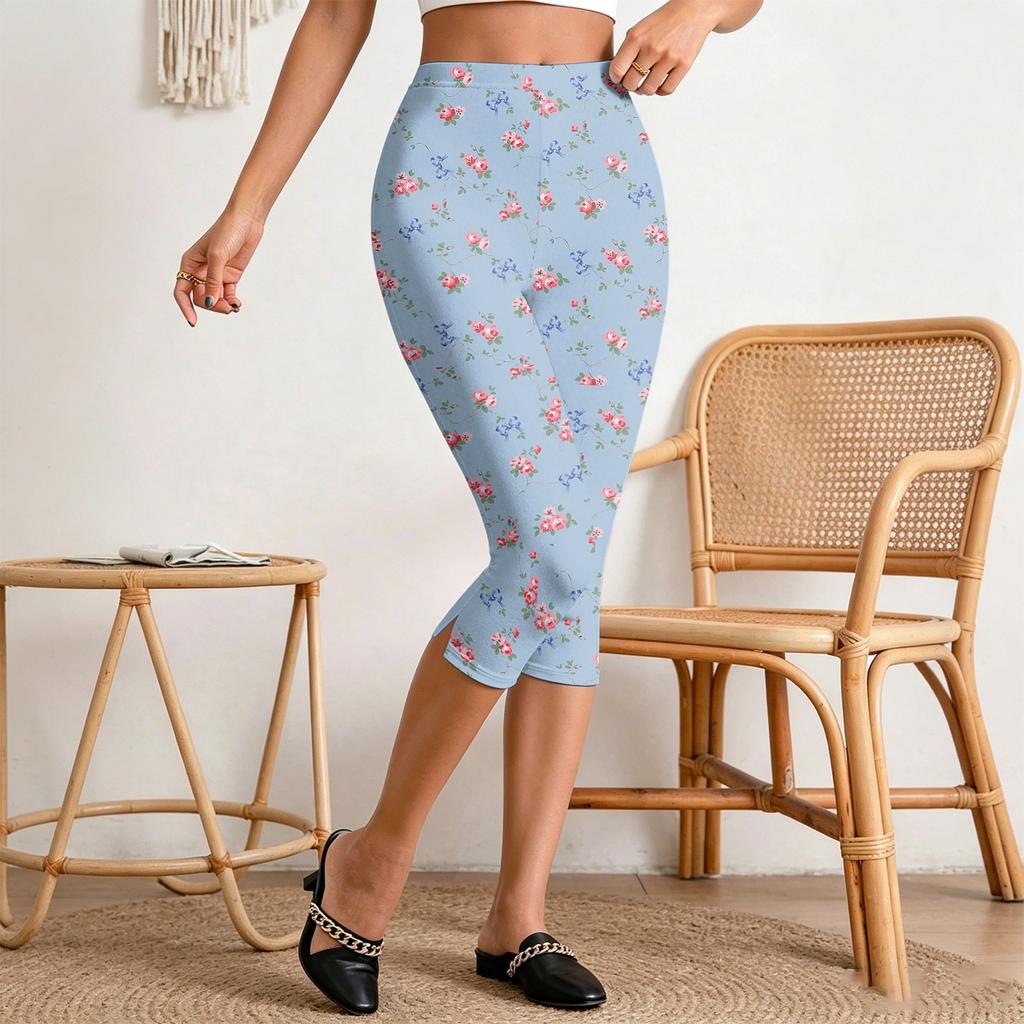 Women's Casual Pleated Pants with Elastic Waist, Slim Fit, Split Hem